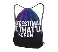 Bolsas con Cordón Subestimame, Eso Será Divertido. Bolsa De Cuerda Plegable Mochila Cuerdas Ajustable Drawstring Bag para Natación Gimnasio Playa