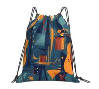 Bolsas con Cordón Violonchelo Violín Música Colorida Mochila Cuerdas Durable Drawstring Bag Luz Bolsa De Cuerdas para Gimnasio Vacaciones Natación