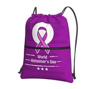 Bolsas con Cordón Viste De Morado para Crear Conciencia sobre El Alzheimer Bolsa De Cuerda Ajustable Drawstring Bag Luz Mochila con Cordón para Playa Vacaciones Gimnasio