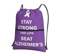 Bolsas con Cordón Viste De Morado para Crear Conciencia sobre El Alzheimer Drawstring Bag Moda Bolsa De Cuerda Ajustable Mochila con Cordón para Gimnasio Vacaciones Escuela