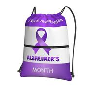 Bolsas con Cordón Viste De Morado para Crear Conciencia sobre El Alzheimer Mochila con Cordón Durable Drawstring Bag Luz Bolsa De Cuerdas para Vacaciones Escuela Playa