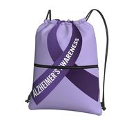 Bolsas con Cordón Viste De Morado para Crear Conciencia sobre El Alzheimer Mochila Cuerdas Luz Mochila con Cordón Moda Drawstring Bag para Escuela Vacaciones Natación