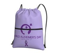 Bolsas con Cordón Viste De Morado para Crear Conciencia sobre El Alzheimer Mochila Cuerdas Plegable Drawstring Bag Ajustable Mochila con Cordón para Natación Vacaciones Escuela