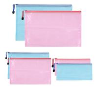 Bolsas con Cremallera, Mutsitaz 6 Piezas Bolsa de Archivo A4+A5+A6, Carpetas para Archivo de plástico con Malla para Recibos, Oficina, Viaje, Escolar, 2 Colores