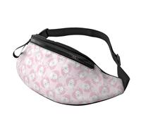 Bolsas Cruzadas para Mujeres y Hombres - Happy Cute Rabbit Love Pink Fanny Packs para Mujeres y Hombres Cross Body Cintura Bolsa