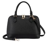 Bolsas cruzadas pequeñas para mujer, bolso clásico de doble cremallera con asa superior con domo, bolso de hombro, grande-negro
