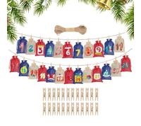 Bolsas de Adviento para Rellenar 24 Piezas de Bolsas de Cuenta Atrás para | Bolsita de Regalo Navideña para Niños Adolescentes Adultos Tienda Aula Hogar Oficina Escuela Fiestas Reuniones Color A