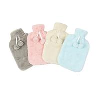 Bolsas de agua caliente 1800 ml Linda 2 bolas Funda de felpa Botella de agua caliente Bolsa de agua caliente antiescaldaduras Calentador de manos con relleno de agua para dormitorio Oficina Hogar (Co