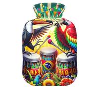 Bolsas de agua caliente brasileñas para fiesta de carnaval de Río con funda de terciopelo, bolsa de agua caliente para calentar la cama del pie, alivio del dolor, tamaño mediano