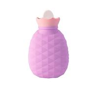 Bolsas de agua caliente Calentador de manos de silicona Botella de agua caliente con forma de piña con agua caliente para calentar y comprimir hielo en invierno (color: amarillo) (púrpura)