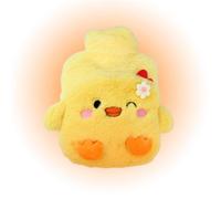 Bolsas de agua caliente con 600 ml retiene el calor, calienta manos y pies | con de peluche con diseño animal y botella térmica para manos cuello y hombros en invierno hogar viaje Pequeño pato amarillo