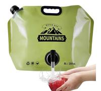 Bolsas de agua para acampar, contenedor de agua plegable 8L - hidratación al aire libre con grifo ajustable para senderismo, bicicleta, camping automático, mochila de picnic