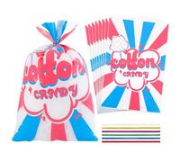 Bolsas de algodón con lazos, suministros de algodón de azúcar para circo, carnaval, fiesta de cumpleaños, recuerdos de 12 x 18 unidades, 400 unidades