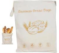 Bolsas de algodón y cera de abeja con acceso ancho con cremallera para masa madre, bolsas reutilizables de almacenamiento de alimentos de cera de abeja con cremallera, bolsa de almacenamiento de