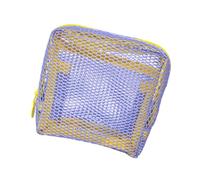 Bolsas de almacenamiento cuadradas de malla ligera, bolsas de maquillaje portátiles con cremallera, organizadores de maquillaje, bolsa organizadora de malla de nailon duradera, Color morado, Talla