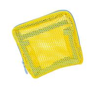Bolsas de almacenamiento cuadradas de malla ligera, bolsas de maquillaje portátiles con cremallera, organizadores de maquillaje, bolsa organizadora de malla de nailon duradera, Color amarillo, Talla