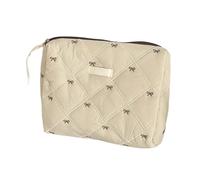 Bolsas de almacenamiento de maquillaje contemporáneas con compartimentos, elegante diseño de lazos, organizadas para mujeres, bolsas de viaje espaciosas, organizador de maquillaje de viaje, Bolsa de