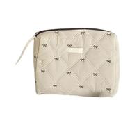 Bolsas de almacenamiento de maquillaje contemporáneas con compartimentos, elegante diseño de lazos, organizadas para mujeres, bolsas de viaje espaciosas, organizador de maquillaje de viaje, Bolsa de