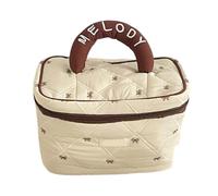 Bolsas de almacenamiento de maquillaje contemporáneas con compartimentos, elegante diseño de lazos, organizadas para mujeres, bolsas de viaje espaciosas, organizador de maquillaje de viaje, Bolsa de