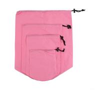 Bolsas de almacenamiento de nailon con cordón para camping, 4 unidades, para senderismo, viajes, impermeables, organizador de equipo (rosa)