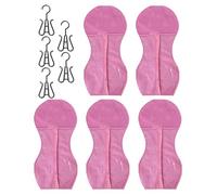 Bolsas De Almacenamiento De Peluca Con Percha, 5 Piezas Bolsas De Almacenamiento De Peluca No Tejidas En Forma De Reloj De Con Ganchos, Bolsas De Almacenamiento De Extensiones