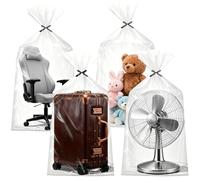 Bolsas de almacenamiento de plástico transparente extragrandes, 4 bolsas de almacenamiento de polietileno resistentes de 100 x 152 cm para ropa, equipaje, edredones, sillas, bicicletas, juguetes de