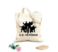 Bolsas de almacenamiento de poliéster y algodón Veteranos, infantes de marina y héroes de la Armada de EE. UU.: Apoyando a nuestras tropas Tela de 340g/m² de grosor Se usa como bolsa de regalo