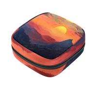 Bolsas de almacenamiento de servilletas sanitarias, bolsa de almohadilla menstrual de atardecer en las montañas, bolsa de tela Oxford, bolsas menstruales de lactancia con cremallera para adolescentes,