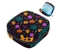 Bolsas de almacenamiento de servilletas sanitarias para mujer, bolsa de almohadilla menstrual, bolsa de almohadilla menstrual de gran capacidad, Happy Halloween-20, bolsas para el período menstrual,