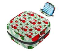 Bolsas de almacenamiento de servilletas sanitarias para mujer, bolsa de almohadilla menstrual, bolsa de almohadilla menstrual de gran capacidad, Feliz Navidad, Santa Claus-950, bolsas para el período