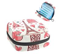 Bolsas de almacenamiento de servilletas sanitarias para mujer, bolsa de almohadilla menstrual de gran capacidad, Torre Eiffel Love Heart-1588, bolsas para el período menstrual, bolsa de almacenamiento