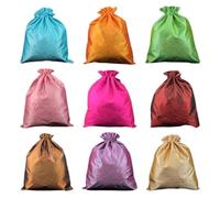 Bolsas de almacenamiento de zapatos de dragón con bordado fino de estilo chino, con cordón, para mujer, de tela satinada, reutilizable, protege las fundas con forro, Colores mixtos (10 unidades), 10.6