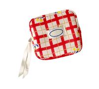 Bolsas de almacenamiento en miniatura para frutas, compartimentos funcionales para accesorios, bolsa de maquillaje de tela suave esencial de viaje, bolsa de cosméticos de tamaño de bolsillo, Red