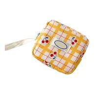 Bolsas de almacenamiento en miniatura para frutas, compartimentos funcionales para accesorios, bolsa de maquillaje de tela suave esencial de viaje, bolsa de cosméticos de tamaño de bolsillo