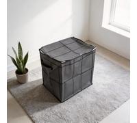 Bolsas de almacenamiento grandes con cremallera, paquete de 3 organizadores de ropa no tejidos para ropa de cama y mudanzas, contenedores apilables a prueba de humedad, gris, 110L/140L/180L (180L)