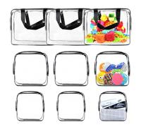 Bolsas de Almacenamiento para Juguetes, 9 Piezas Bolso Transparente de PVC, Bolsa Transparente Avion, Bolsas Transparentes para Avión, Bolsas Portátil de Maquillaje, para Viajes