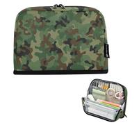 Bolsas de almacenamiento para lápices, bolsa clásica de camuflaje verde con cremallera, bolsa grande y bonita para marcadores para niñas, adultos especiales, niños, organizador de vuelta a la escuela