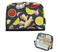 Bolsas de almacenamiento para lápices, especias coloridas, color azul marino, con cremallera, estuche grande para lápices, bonita bolsa para bolígrafos para niñas, papelería gráfica, suministros para