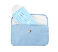 Bolsas de almacenamiento para mascarillas faciales, reutilizables, bolsa de transporte, se adapta a la mayoría de máscaras faciales de tela, color azul