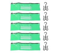 Bolsas de almacenamiento para pelucas, soporte para extensiones de cabello, paquete de 5, cremallera sellada de PVC transparente, resistente al agua, antipolvo, para pelucas (Tamaño Mediano Verde)