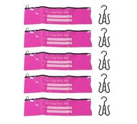 Bolsas de almacenamiento para pelucas, soporte para extensiones de cabello, paquete de 5, cremallera sellada de PVC transparente, resistente al agua, antipolvo, para pelucas (Tamaño Mediano Rosa)