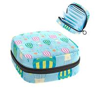 Bolsas de almacenamiento para servilletas sanitarias, bolsas de copa menstrual, globos de aire caliente, patrón rosa, verde, bolsas de almacenamiento portátiles para niñas y mujeres