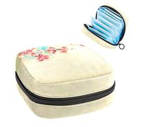 Bolsas de almacenamiento para servilletas sanitarias, soporte para almohadilla de lactancia, flores rosas cereza en el cielo del sol, kit de período portátil, bolsa de productos femeninos para mujeres y niñas
