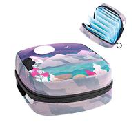 Bolsas de almacenamiento para servilletas sanitarias, soporte para almohadilla de lactancia, paisaje de montaña, impresión en primera persona, kit de período portátil, bolsa de producto femenino para mujeres y niñas