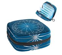 Bolsas de almacenamiento para servilletas sanitarias, soporte para almohadilla de lactancia, signos del zodiaco y planetas, símbolos, kit de período portátil, bolsa de productos femeninos para mujeres y niñas