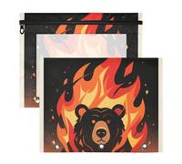 Bolsas de almacenamiento resistentes para carpetas de papel A4, cartas, paquete de 2 unidades, estudiantes, estudiantes, suministros para profesores, dibujos animados, cerveza, fuego, rojo, negro