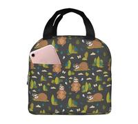 Bolsas de almuerzo aisladas para hombres y mujeres, trabajo, divertidos perezosos en el bosque, bolsa térmica suave aislada para viajes, lonchera pequeña a prueba de agua para hombres y mujeres, bolsa