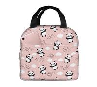 Bolsas de almuerzo aisladas para hombres y mujeres, trabajo, panda volando en el cielo (2) bolsa térmica suave aislada para viajes, lonchera pequeña a prueba de agua para hombres y mujeres, bolsa de