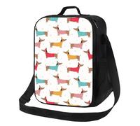 Bolsas de almuerzo aisladas para mujeres y hombres, para el trabajo - Cplorful Dachshund Dog Puppy Adult Lunch Box para mujeres y hombres, bolsa térmica suave aislada, pequeña bolsa de almuerzo con