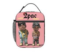 Bolsas de Almuerzo aisladas Personalizadas Rapper Tupac 2PAC Hip Hop para Comida de Picnic al Aire Libre Nevera portátil Lonchera térmica para Mujeres y niños
